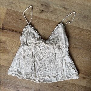Zara Beige Textured Camisole Top